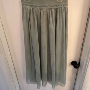 Sage green tulle midi skirt, H&M brand
